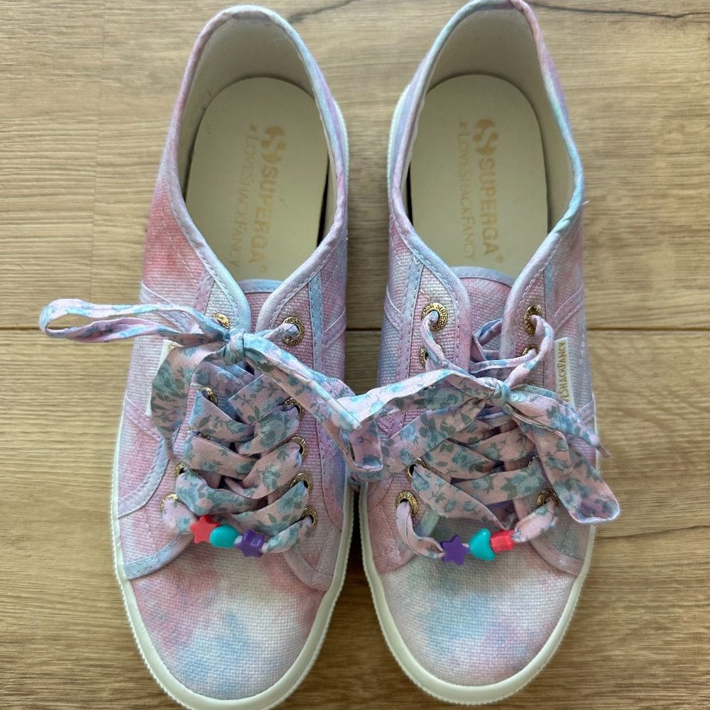 LoveShackFancy x Superga 2750 Sneaker in Cotton Candy (Tie Dye) - Size 9